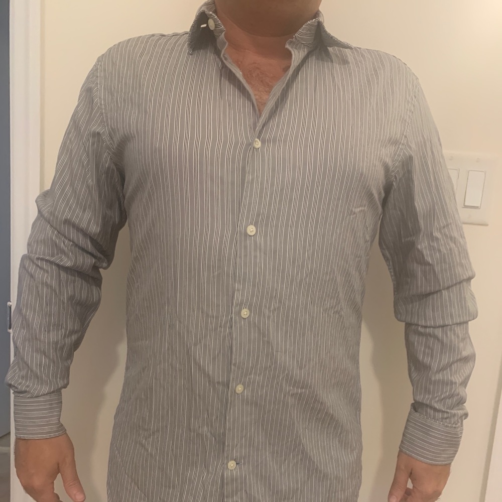 Banana Republic Button down shirt stripes grey